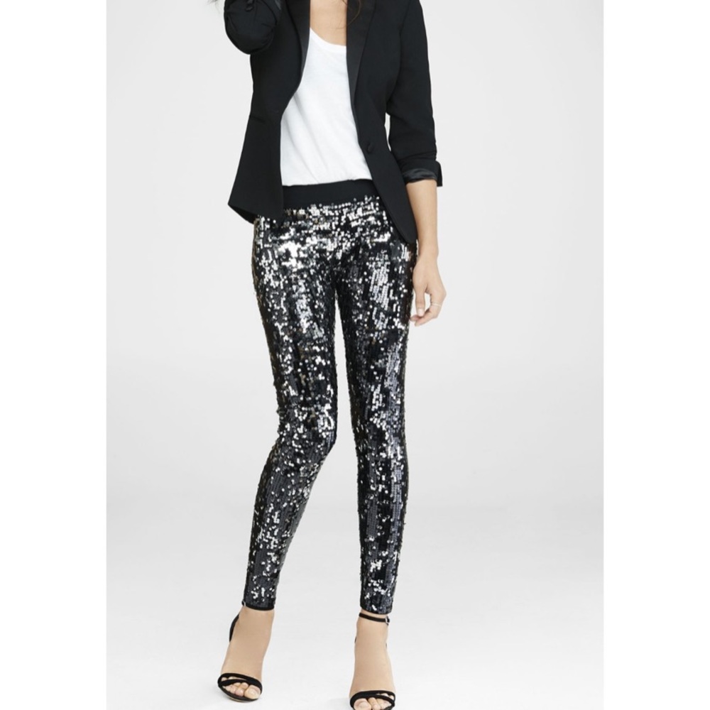 Express Silver Sequin Leggings